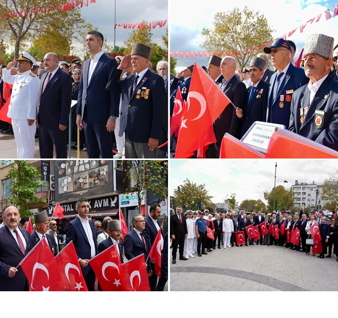 Gaziler Anıta Çelenk Koydu